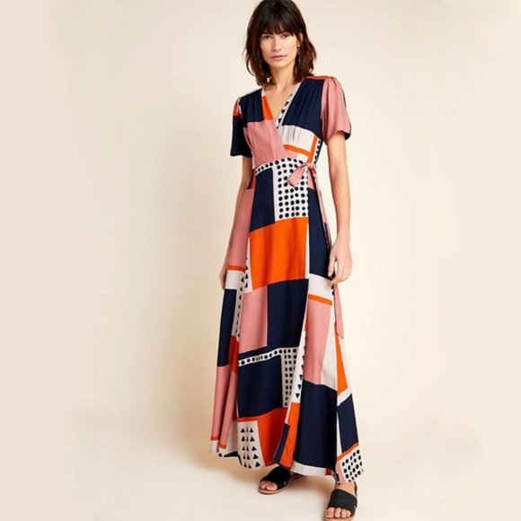 Anthropologie The Odells Wrap Maxi Dress - Picture 6 of 9